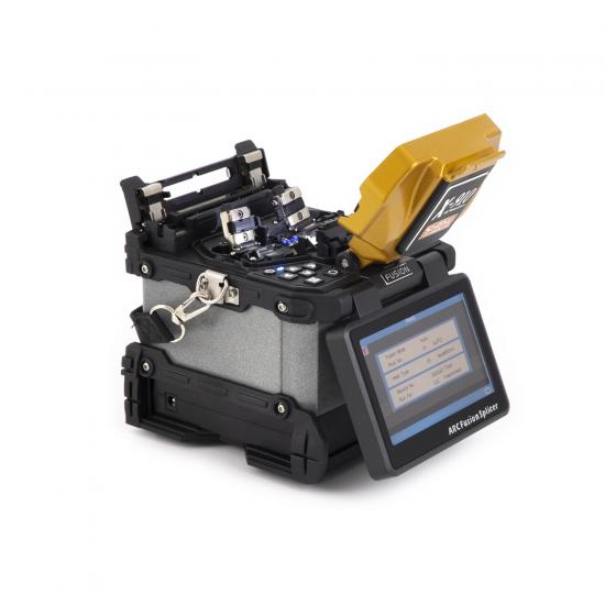 Six motors fusion splicer, real core to core alignment technology.  6s splicing, 18s heating, identify fiber types automatically.  Used for WAN/ MAN/ Telecommunication projects.